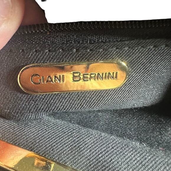 Giani Bernini Black Leather Crossbody Shoulder Bag Vintage Classic - Picture 7 of 12